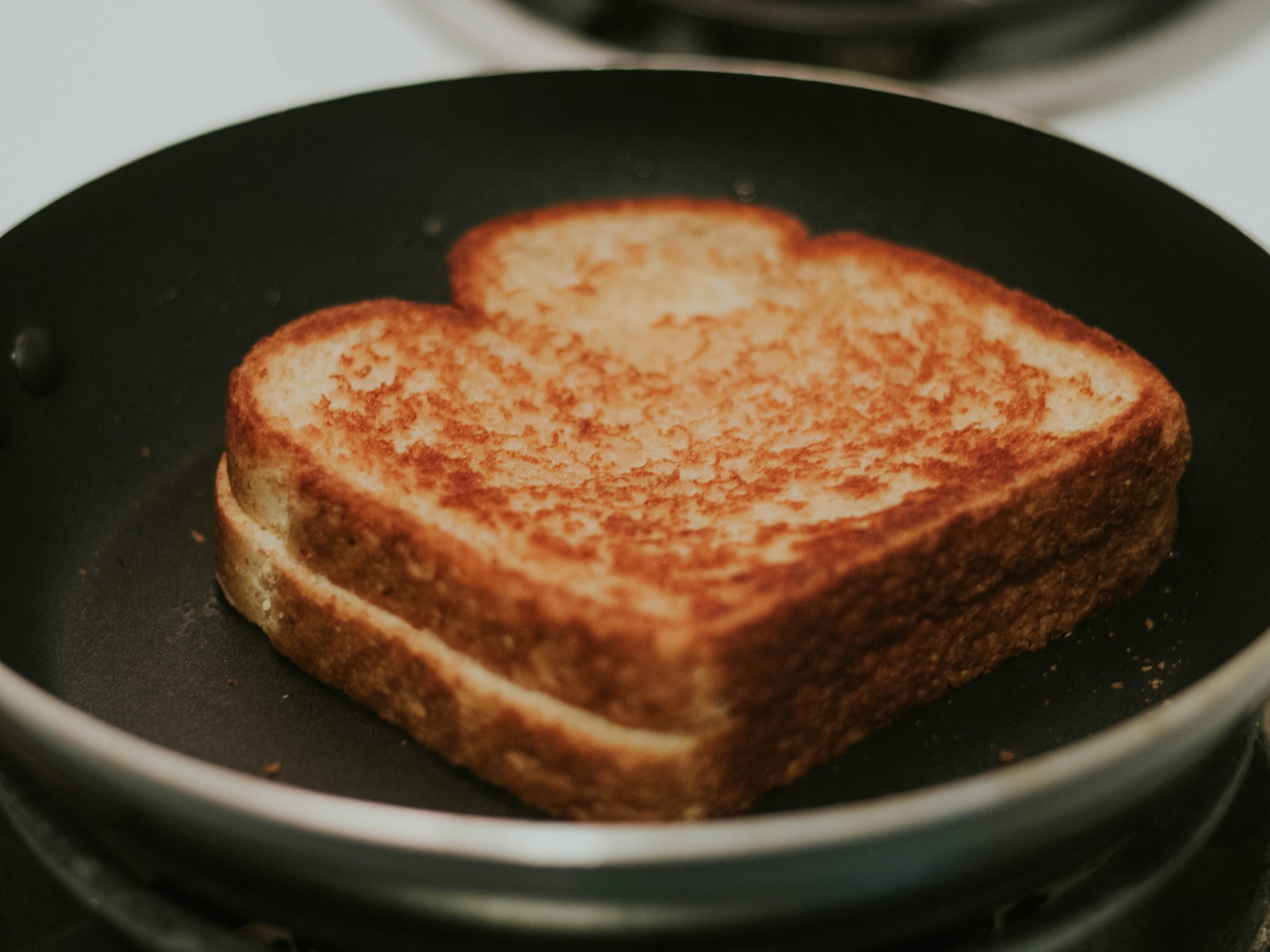grilled cheese in pan