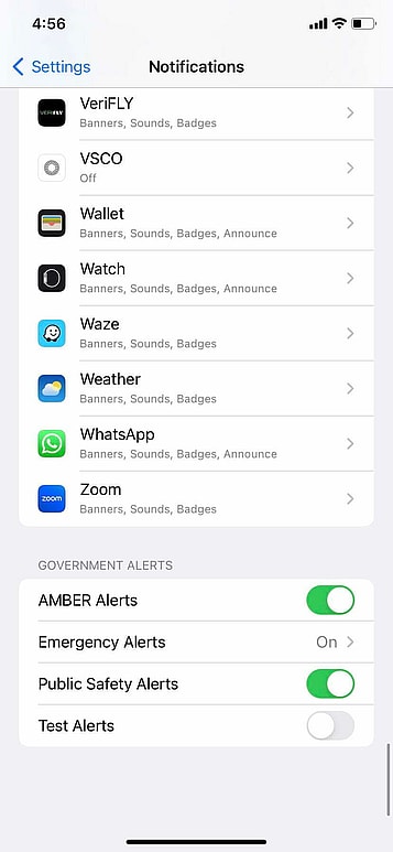 safety settings on your iphone: alert notifications